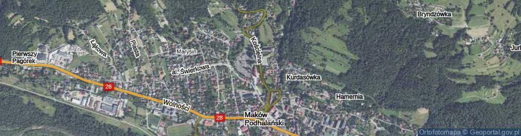 Zdjęcie satelitarne Kościelna ul.